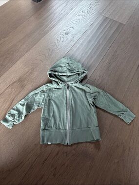 Kids Lightweight Hooded Zip-Up Jacket - Sage Green